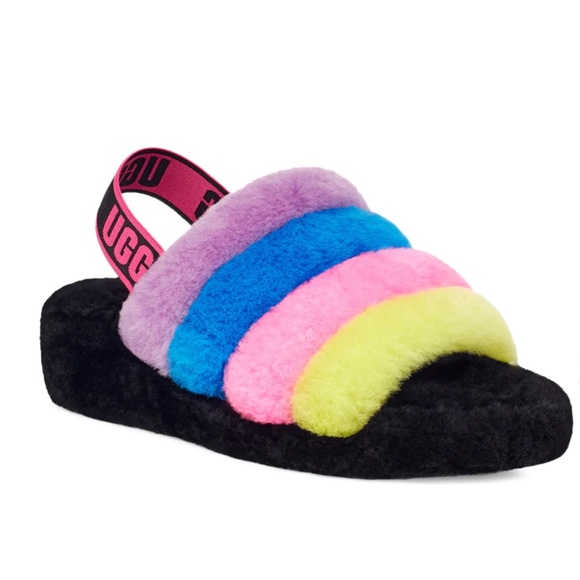 Ugg Outlet Ugg Fluff Yeah Slide Cornflower Multi Slide Slippers